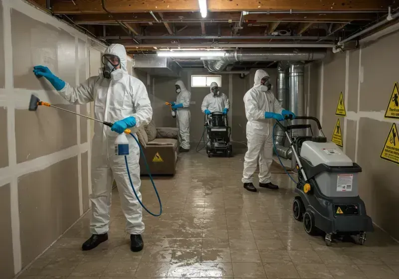 Basement Moisture Removal and Structural Drying process in Piney Green, NC